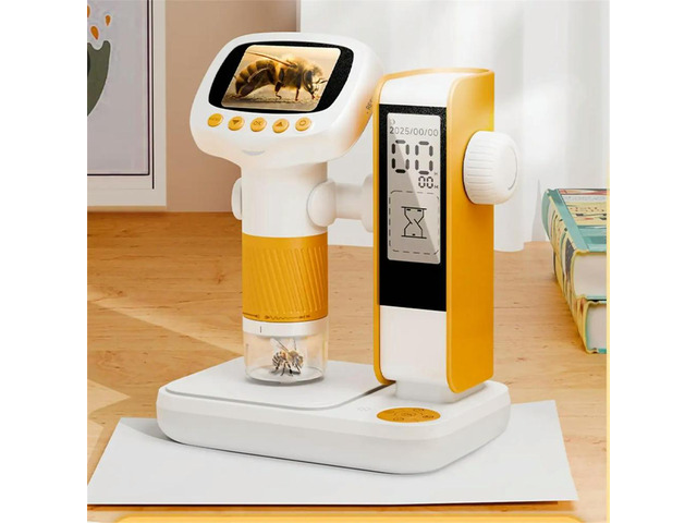 Handheld Microscope with Stand for Kids Mini Pocket Microscope with 2.0' IPS Screen Toy Education Gift Students