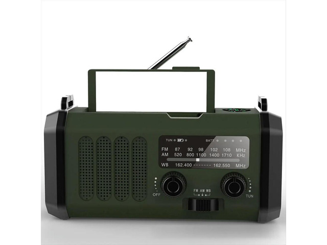 Multifunctional Hand-Crank Radio Outdoor Emergency FM/AM/WB Solar Charging Lighting Flashlight Power Bank