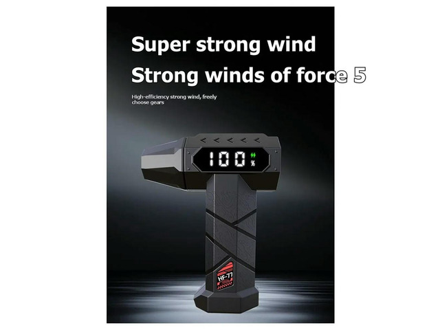130000RPM Turbo Jet Fan 15000mAh Powerful Air Blower Thrust Compressed Air Duster for Car Dryer PC Home Cleaning