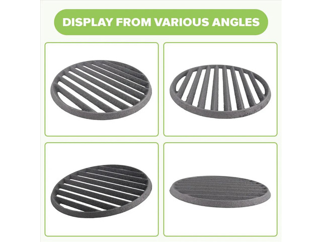 Cast Iron Bottom Fire Grate Round BBQ Grill Grate, High Heat Charcoal Plate Bottom Grate Grill Parts 11 Inch