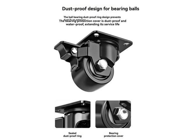 2 Inch 2 Swivel Wheels + 2 Brake Wheels Heavy-Duty Swivel Casters Industrial Heavy-Duty Nylon Wheels 600kg Load Capacity
