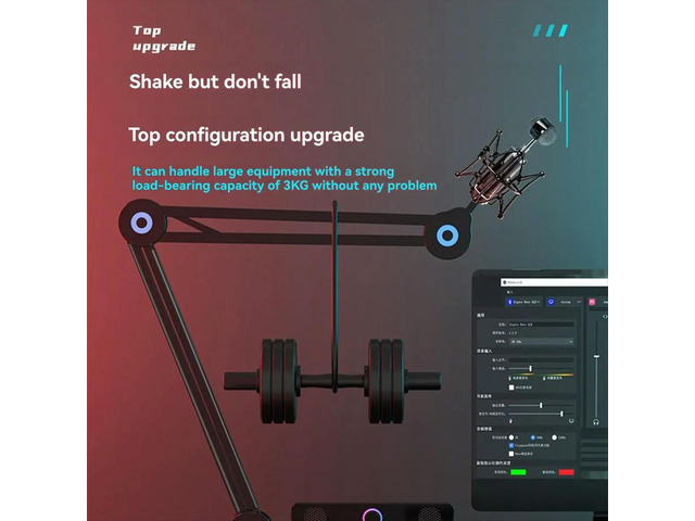 Mic Stand Universal Microphone Long Arm Stand Load Bearing Bracket with 5/8 Conversion Screw 360 ° Rotation