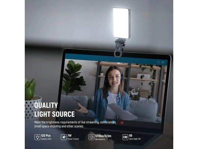 LED Selfie Phone Light, Rechargeable 2500-9000K Clip on Fill Light,Color Films/Diffuser/3000mAh for Camera