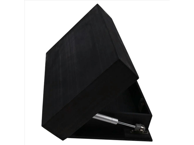 Flip Design Shelf with Secret Compartment Wall Mounted Bookshelf Modern Decoration Black