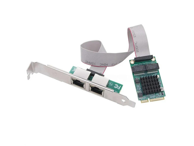 Mini PCIE to Dual Port RJ45 Gigabit Ethernet Network Adapter I350-AM2 2 Port Wired Server Network Card Integrated Type