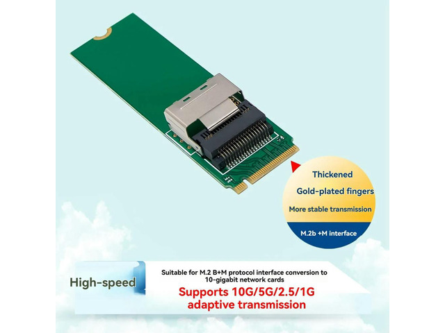 M.2 to 10G Network Card B+M SFP+ X520 10G Fiber Optic Industrial Computer Server Network Card JL82599EN Chip
