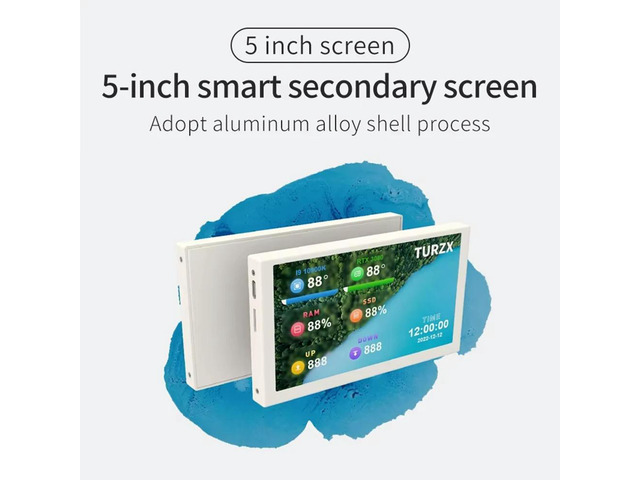 5 Inch IPS Type-C Secondary Screen Dynamic 800x480 LCD Display CPU GPU RAM HDD Monitoring Freely AIDA64 Black