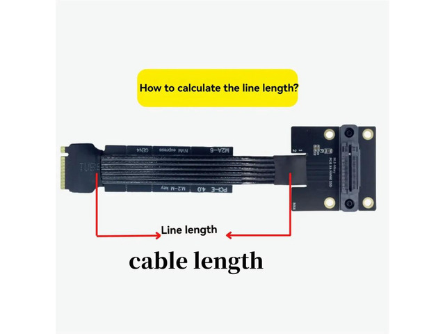 M.2 M-EKY High-Speed Extension Cable PCIe 4.0 M.2 NVMe SSD Extension Cable Silver-Plated Wires M.2 Vertical Socket 15cm