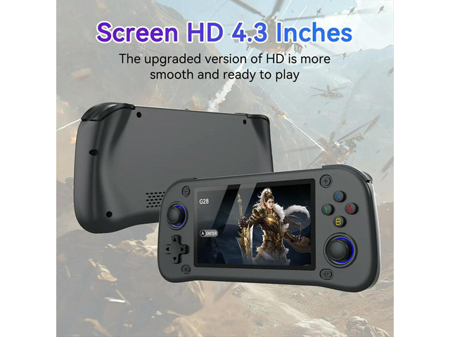 G28 Retro Handheld Video Game Console 128G 20000+Game 4.3 Inch Screen Linux Pocket Player for PSP/PS1/N64 Simulator C
