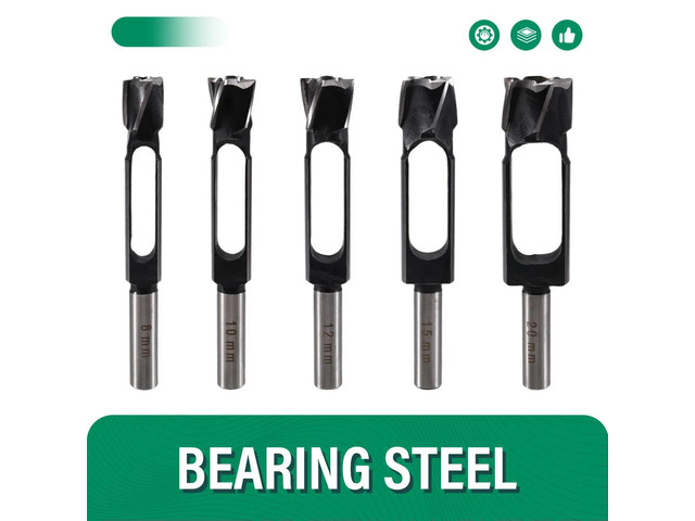 5Pcs 8-20mm Woodworking Drill Bit High Speed Steel Round Bar Cutter Round Wood Tenon Drill Bit Sleeve Hole Drill