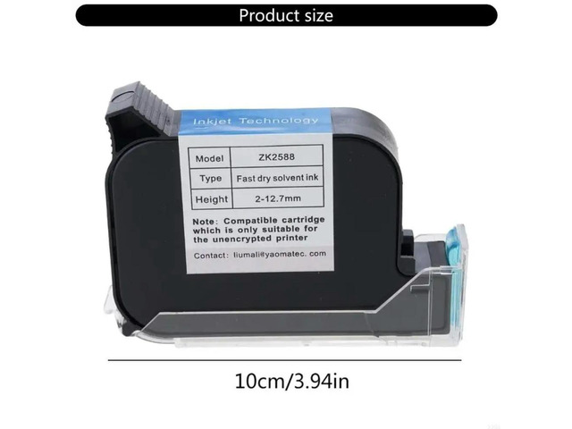 For ZK2588 Printers Refill Solvent Fast Dry Cartridge for No Encrypted Hand Inkjets Printers Quick-Drying