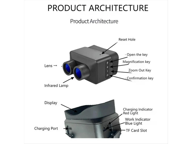 Mini l Telescope Camera 5X Optical 4X Digital Zoom 300M Infrared Binoculars Night Vision for Hunting Camping A