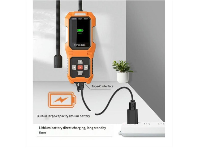 Digital Gas Leak Detector PPM Range Audible/Visual Alarm Semiconductor Sensor Propane Natural Gas Combustible
