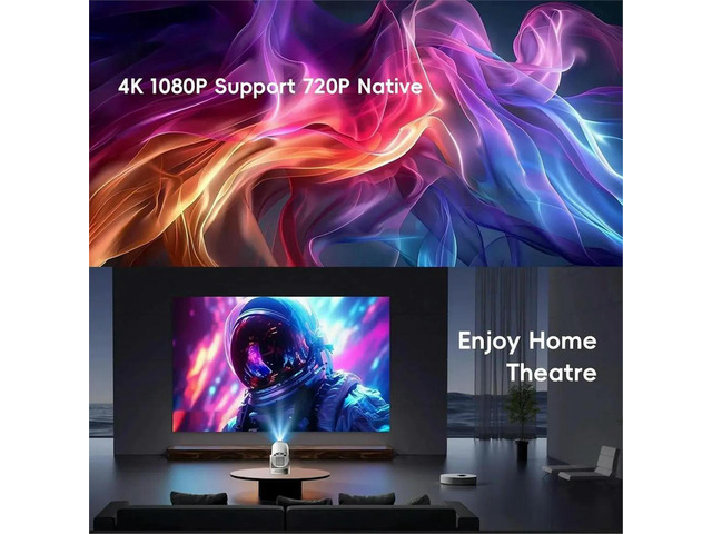 HY300 Ultra HD 4k LED Video Projector Android11 with 6 BT5.4 1280x720P Home Cinema Projector US Plug