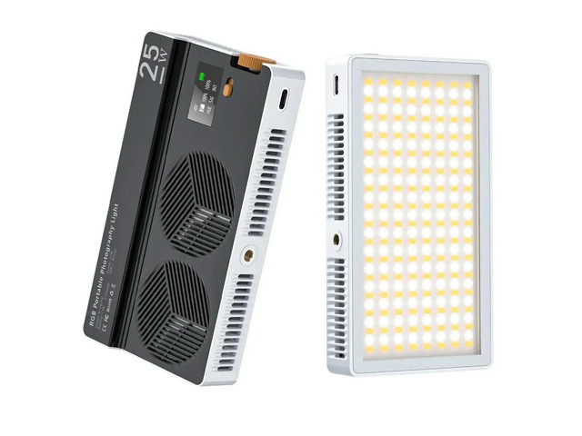 25W RGB Full-Color Camera Fill Light Outdoor Live Streaming Photography Camera Lighting with 3350mAh