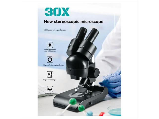 ES1057 Binocular Microscope Kit 30x Magnification Biological Microscope Scientific Experiment Anatomy