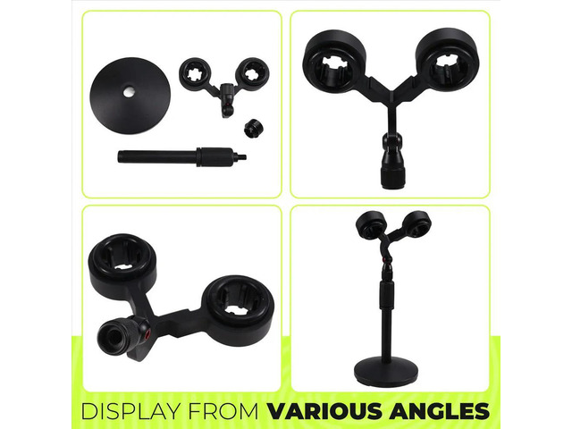 Dual Microphone Stand Kit for SM57 Universal Twin Support Shock Mount Presidential Microphone Installation