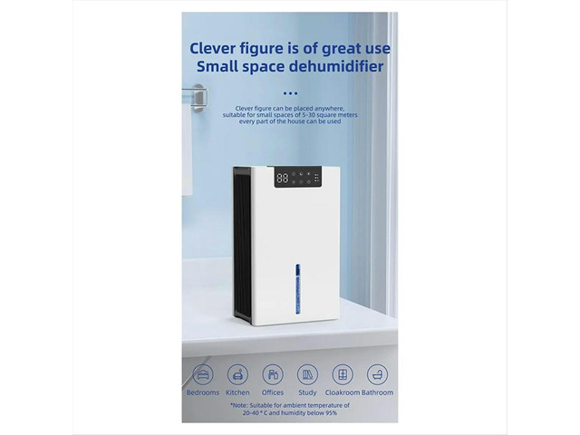 uyuy Household Dehumidifier Dryer Moistureproof 2.4L WaterTank Water Full Stop Indoor Purification Air Dryer Dehumidifier(US)