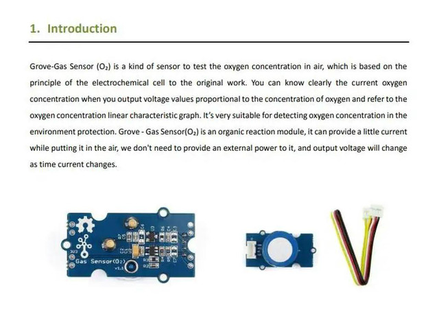 101020002 Grove - Gas Sensor (O2) Oxygen Sensor Module Oxygen Concentration Detection Module winder