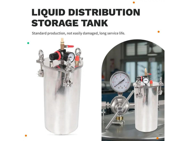 Dispenser Pressure Tank 304 Stainless Steel Pressure Barrel Dispensing Valve Fluid Dispensing Bucket 5L