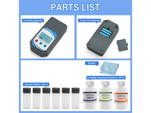Digital Turbidity Meter 0-1000NTU Handheld LCD Turbidimeter Water Tester for Drinking Water Aquarium Wastewater Use