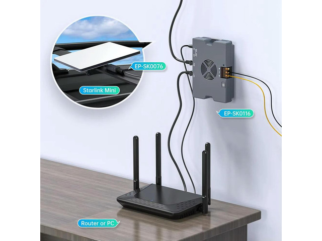 PoE Injector for Starlink Mini Gigabit DC to PoE Power Supply with Starlink Mini Splitter Plug and Play 9-36V+ 52V