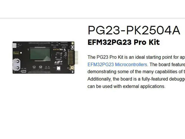 PG23-PK2504A EFM32PG23 Pro Kit EFM32 PG23
