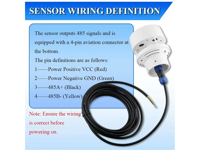 0-45m/S Ultrasonic Wind Speed and Direction Sensor Module Detection Weather Station Transmitter Output RS485