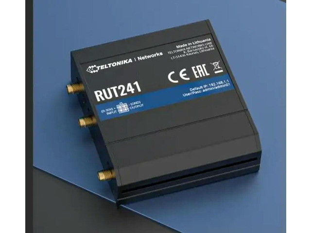 RUT241010000 Teltonika CAT4, Single SIM, 2.4 Ghz, 2 x Ethernet, Digital & Analogue I/O with European power's
