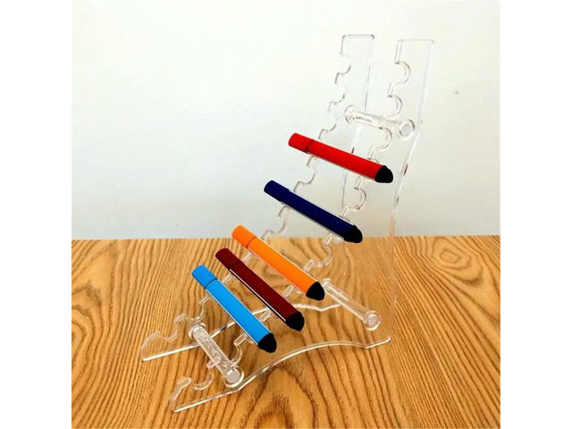 2Pcs Space Saving PVC Pen Stand 12 Slots Pen Display Stand For Pencils Marker