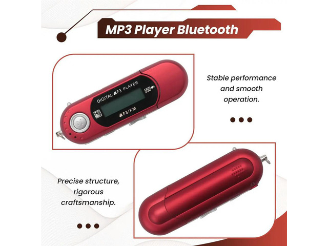 USB MP3 Player Music Player Digital LCD Screen Bluetooth FM Radio Multifunction MP3 Music Player Red