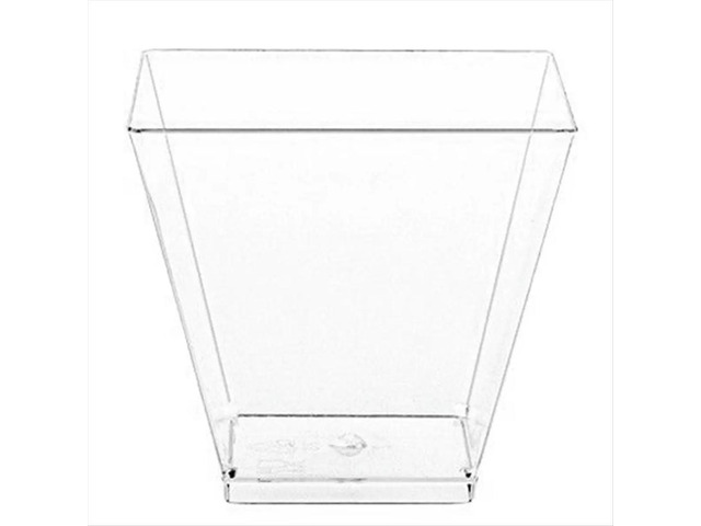 60ml Transparent Dessert Cup Disposable Mini Trapezoidal Cup Restaurant Party Dessert Fruit Ice Cream Container 50PCS