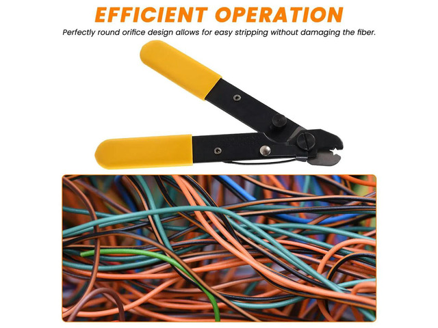 Single Hole Fiber Optic Stripper,125um-250um Adjustable Fiber Stripper for Working Technicians,Electricians,Installers