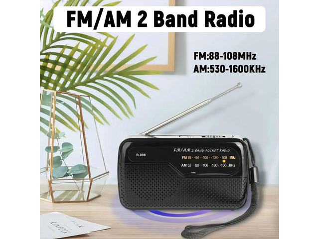 Radio Pocket FM AM Radio with Earphone Jack for Emergency Hurricane Running Walking Home Black