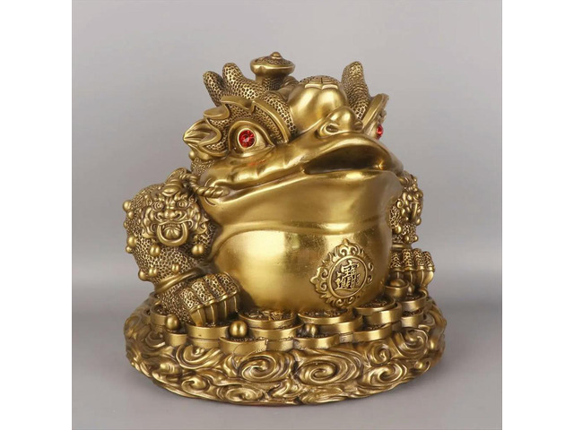 Feng Shui Copper Animal Toad Ornament Toad Three-Legged Living Room Store Desktop Figurines