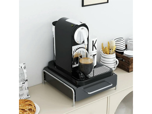 Elegant l Coffee Pod Holder with Drawer - Kitchen Countertop Organizer for Capsules, Tea Bags & More Black