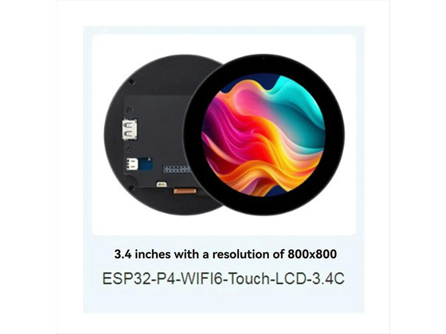 3.4inch Round Touch Display 800x800 Resolution IPS Screen 10-Point Multi-Touch Supports DeepSeAI Voice Interaction