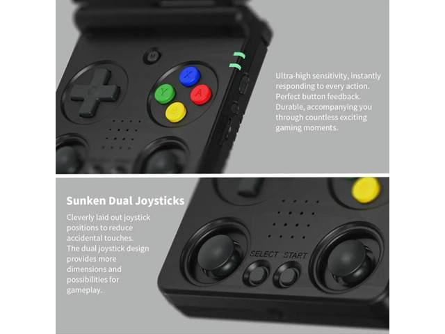 RG34XXSP Retro Game Console Linux 64Bit 3.4 Inch 720x480 Handheld Game Console Supports 30+ Game Emulators As Shown