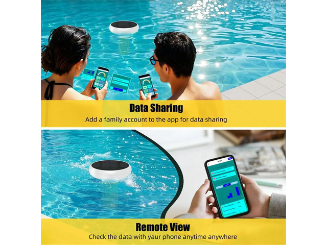 Tuya Zigbee 7 in 1 Pool Chlorine Monitor PH ORP TDS EC Water Tester Solar Floating with Gateway