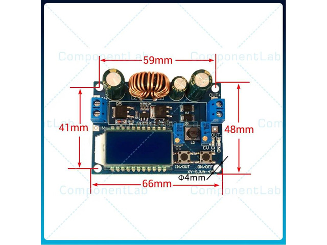 35W Auto Step-Up/Step-Down Power Module with Charging Indicator LCD Digital Display Constant Voltage/Constant Current