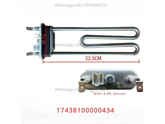 Heating tube 17438100000434 For Drum Washing Machine 22.5CM 230V 1800W Heater Wire Washer Repair Parts