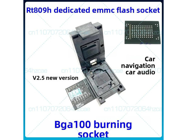 BGA100 burning seat, car navigation, audio EMMC chip bounce seat adapter clamshell seat RT809H