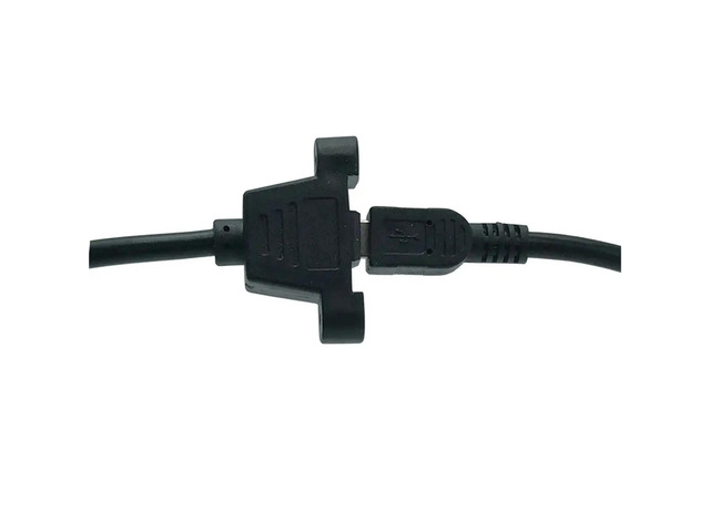 Mini USB USB 2.0 Male Connector to Mini USB 2.0 Female Extension Cable Pitch 27.5mm with Screws Panel Mount Hole 0.
