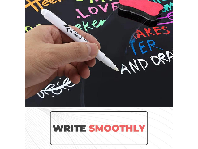 4PC Liquid Chalk Pen Marker For Glass Chalkboard Blackboard white