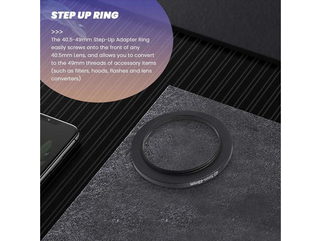 Replacement 40.5mm-49mm Camera Metal Filter Step Up Ring Adapter