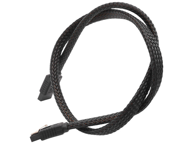 50CM SATA 3.0 III SATA3 7pin Data Cable 6Gb/s SSD Cables HDD Hard Disk Data Cord with Nylon Sleeved Premium Version(Black)