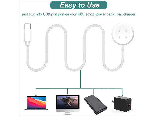 Type-C Charger Cable for Pixel Watch 2, Magnetic Charging Cable Cord for Pixel Watch 2 Smartwatch White