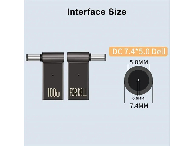 USB C to 7.4mm Laptop Charging Adapter Female Type C to Male DC 7.4 X 5.0mm Jack Plug Converter 100W PD Charger