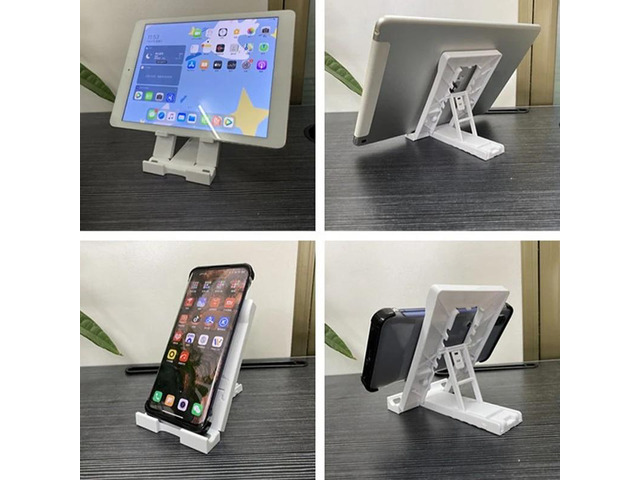 Desktop Tablet Computer Stand Multi-Stage Foldable Desktop Student Learning Machine Stand for (White)