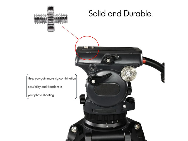 5 Pieces 1/4 inch Male to 1/4 inch Male Metal Threaded Adapter Tripod Converter for DSLR Camera,Tripod,Monopod,Shoulder Rig